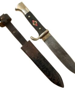 Buy Original German WWII 1936 Dated Transitional HJ Knife with Motto by WKC Waffenfabrik with Scabbard - RZM M7/42 | Original Firearms Antique For Sale