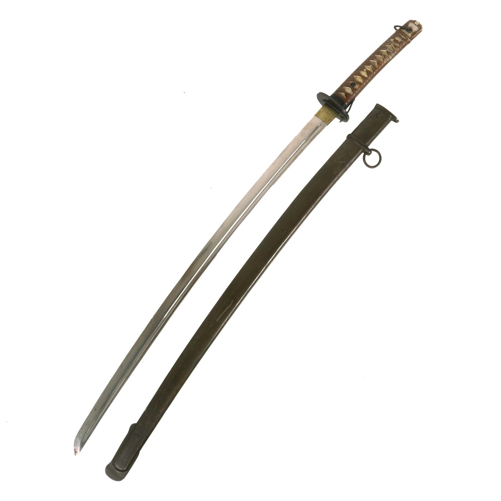 Buy Original Excellent WWII Japanese Army Type 95 NCO Aluminum Handle Katana Sword with Scabbard - Matched Serial 200797 | Original Firearms Antique For Sale