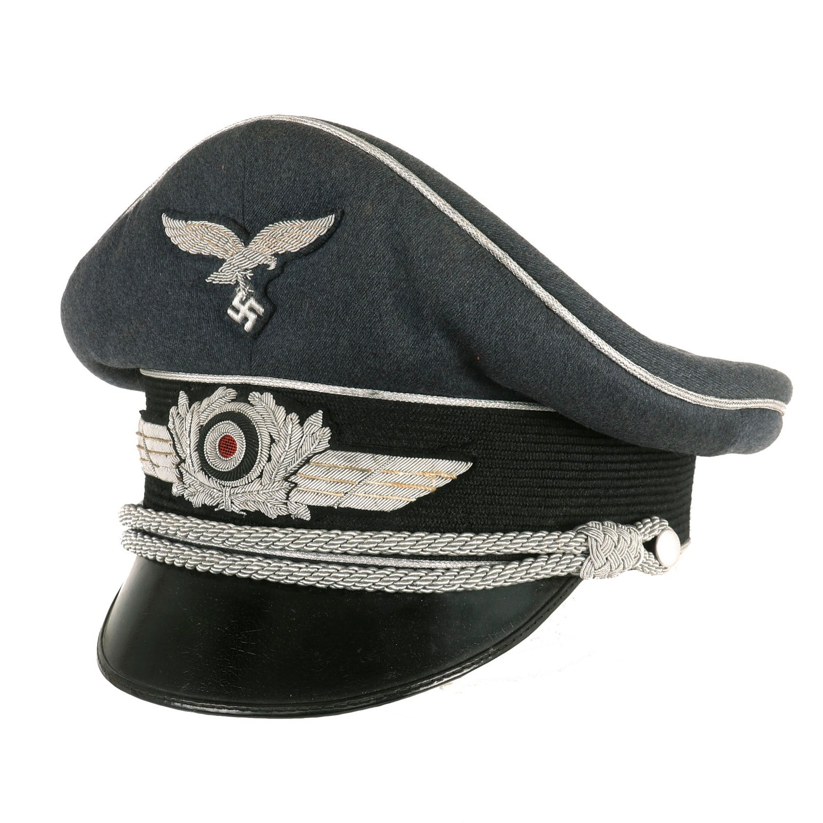 Buy Original German WWII Luftwaffe Officer Schirmmütze Visor Crush Cap by Erel with Bullion Insignia | Original Firearms Antique For Sale