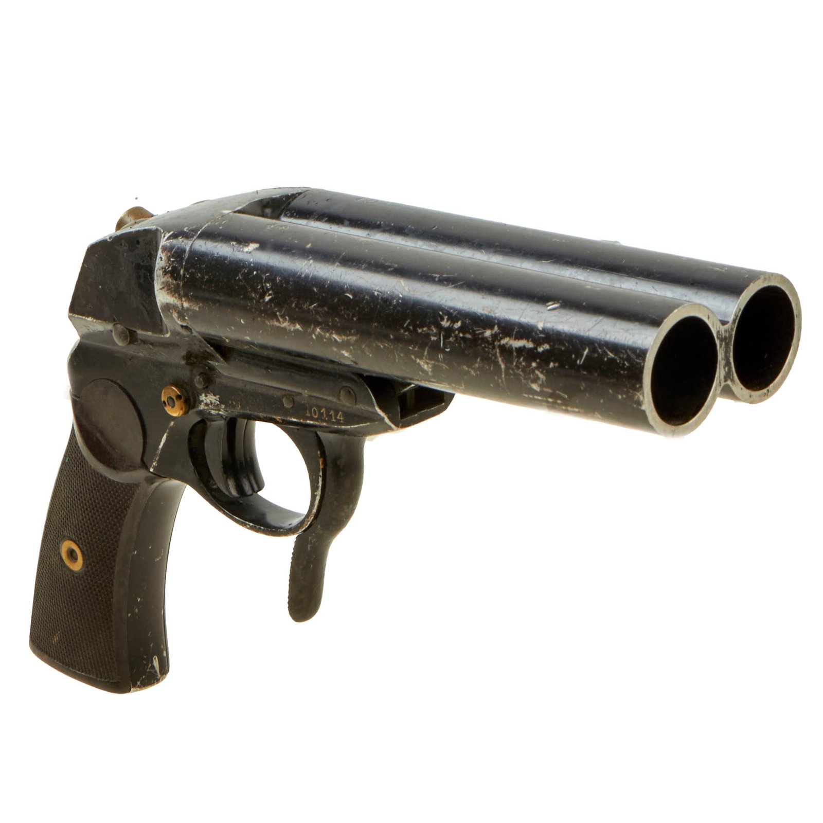 Buy Original German WWII Luftwaffe Double Barrel Flare Signal Pistol by Krieghoff - Serial 10114 | Original Firearms Antique For Sale