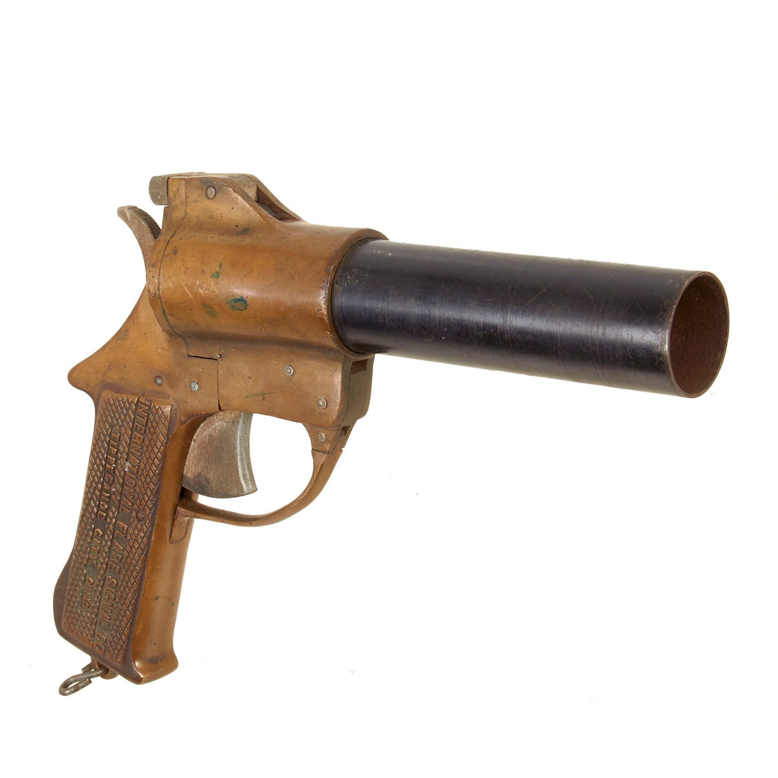 Buy Original U.S. WWII International Flare Signal Company Brass-Framed Pistol - Serial 17828 - Dated July 1943 | Original Firearms Antique For Sale