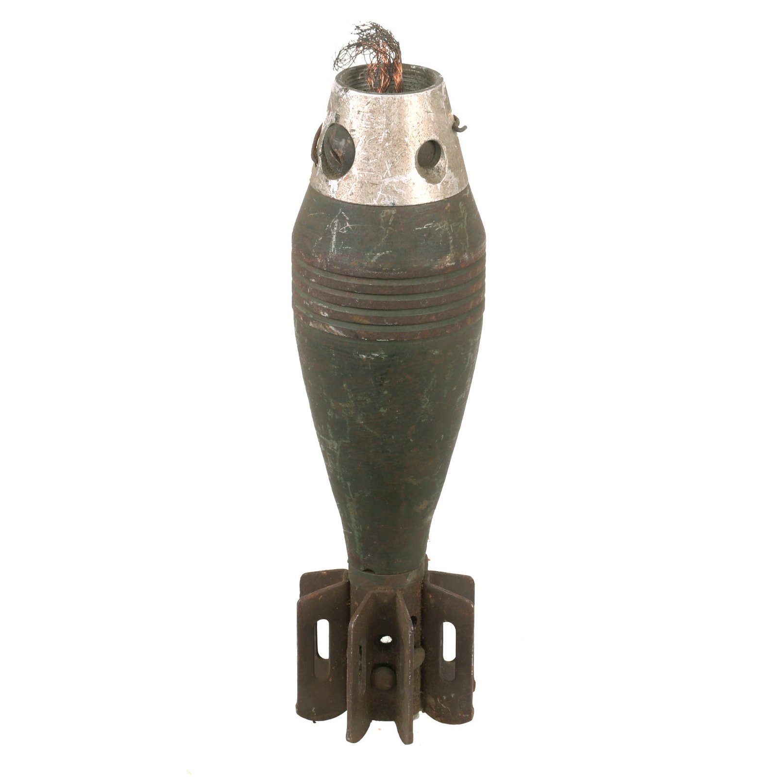 Buy Original U.S. WWII Era M49A2 60mm Deactivated Mortar Round with Partial Fuse - Dated 1942 - Inert | Original Firearms Antique For Sale