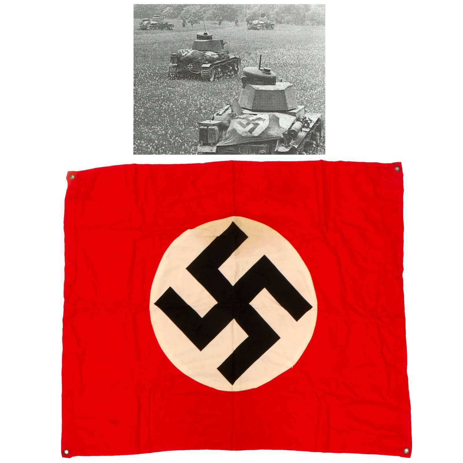 Buy Original German WWII Panzer Tank & Vehicle Identification Flag - 31" x 36” | Original Firearms Antique For Sale