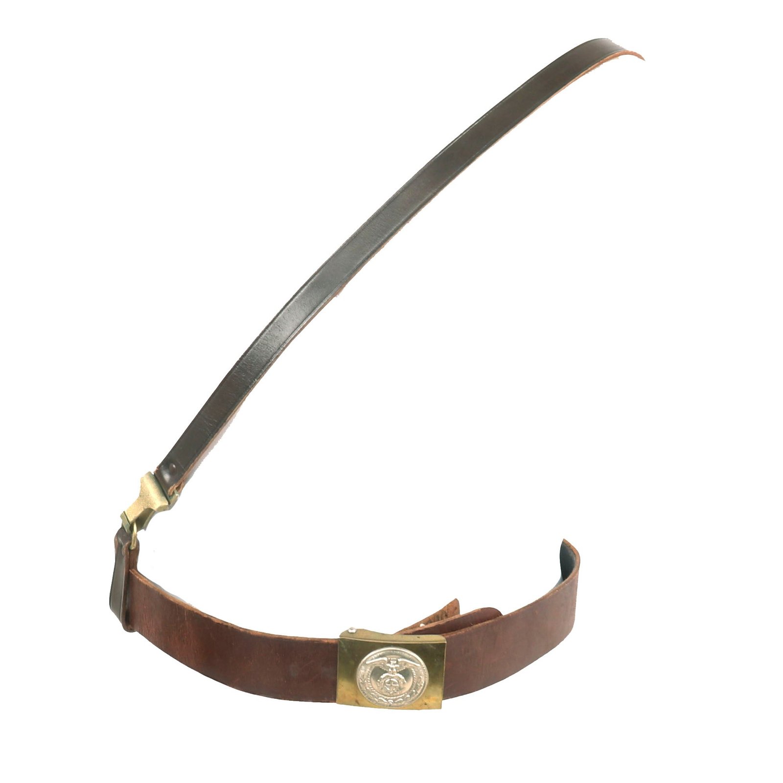 Buy Original German WWII Early SA EM/NCO Belt with Two Piece Brass & Nickel Buckle and Cross Straps - Sturmabteilung | Original Firearms Antique For Sale
