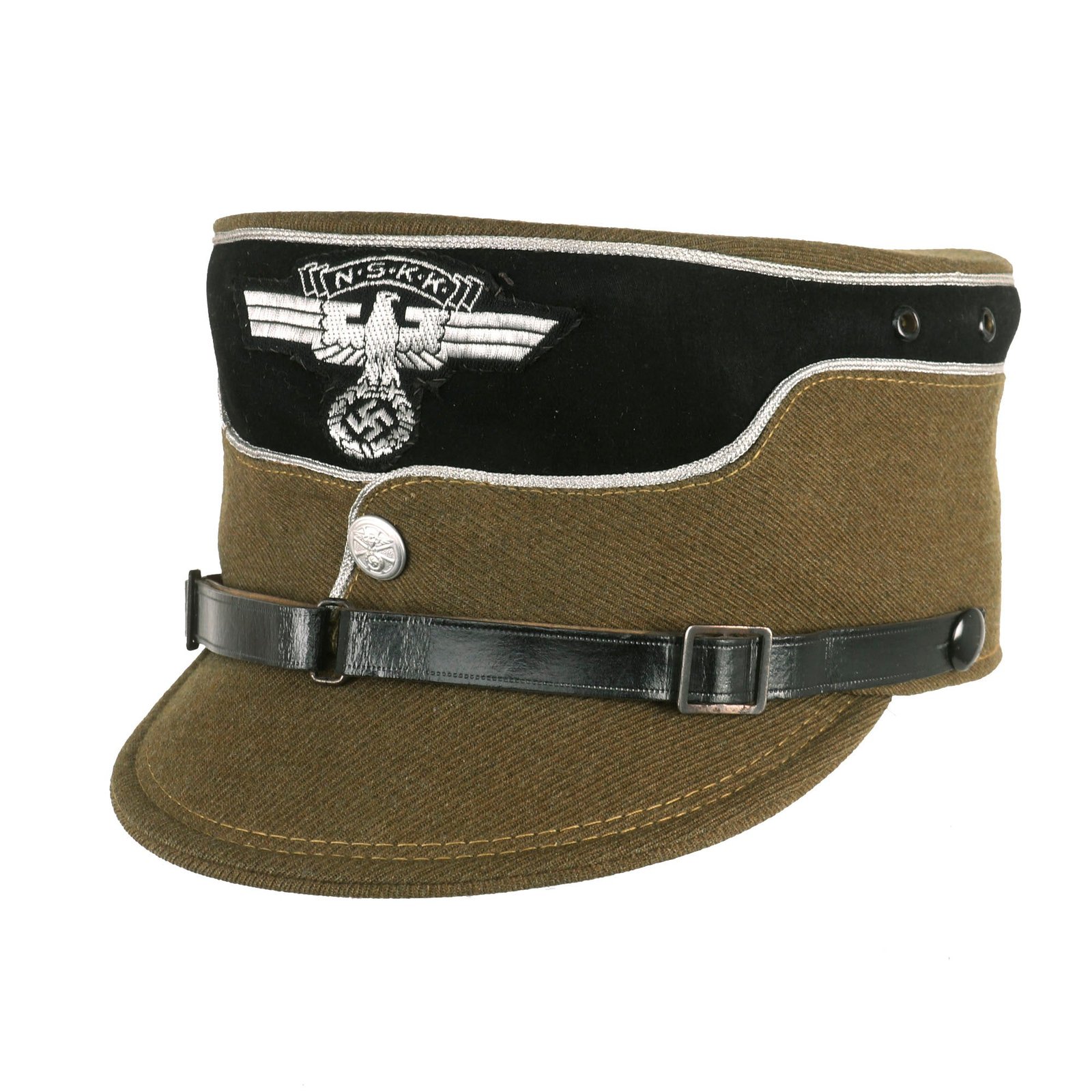 Buy Original Rare German WWII NSKK Officer’s Tuchmütze Service Kepi with RZM Tag - Size 54 | Original Firearms Antique For Sale