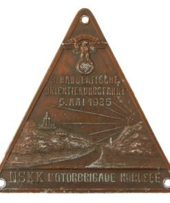 Buy Original German WWII NSKK Motorbrigade North Sea 3rd Hanseatic Orientation Trip Plaque | Original Firearms Antique For Sale