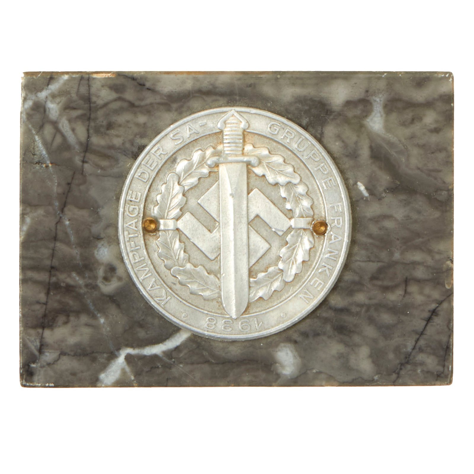 Buy Original German WWII SA Gruppe Franken 1938 Sports Competition Marble Paperweight | Original Firearms Antique For Sale