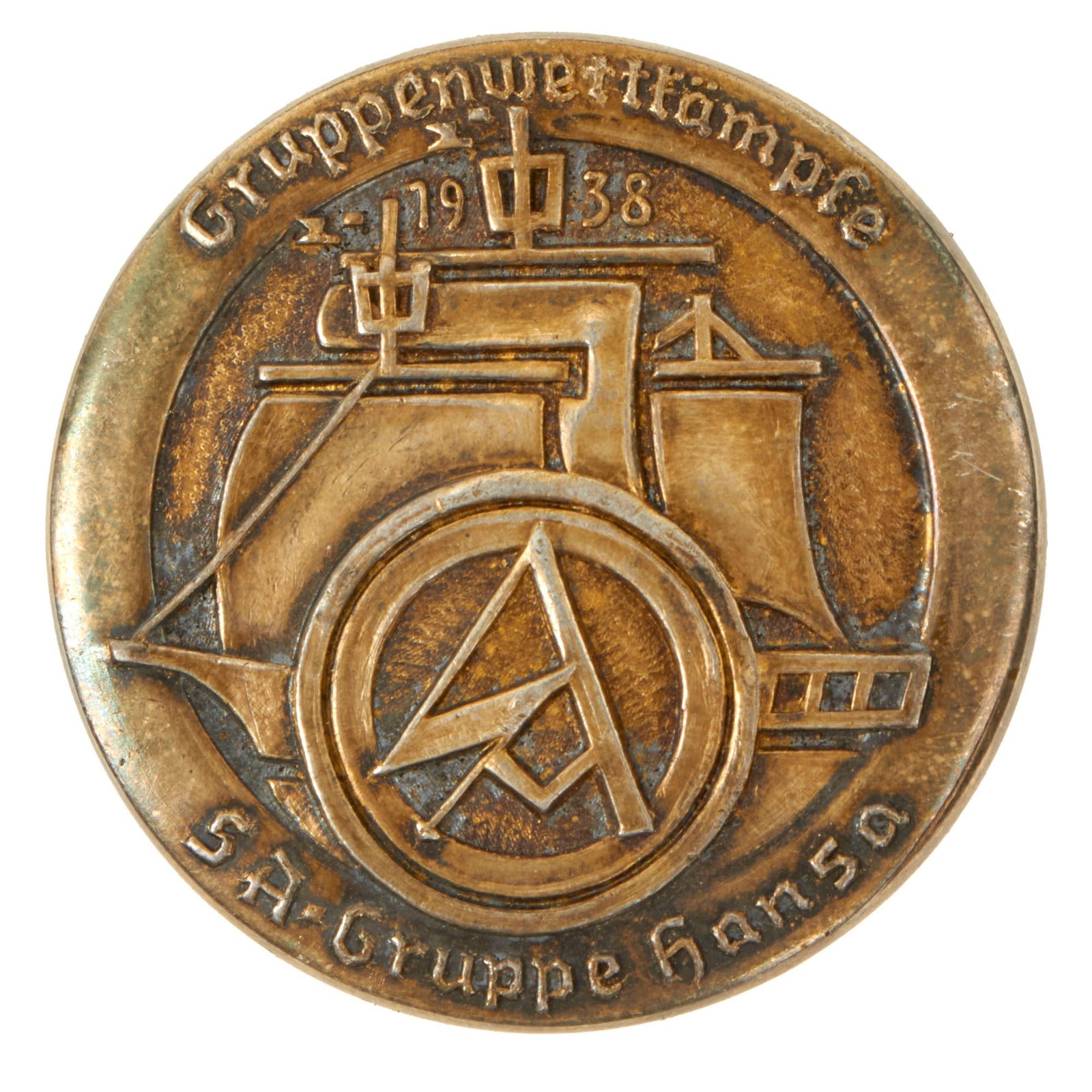 Buy Original German WWII SA Gruppe Hansa 1938 Sailing Competition Award Medal - 1st Place | Original Firearms Antique For Sale