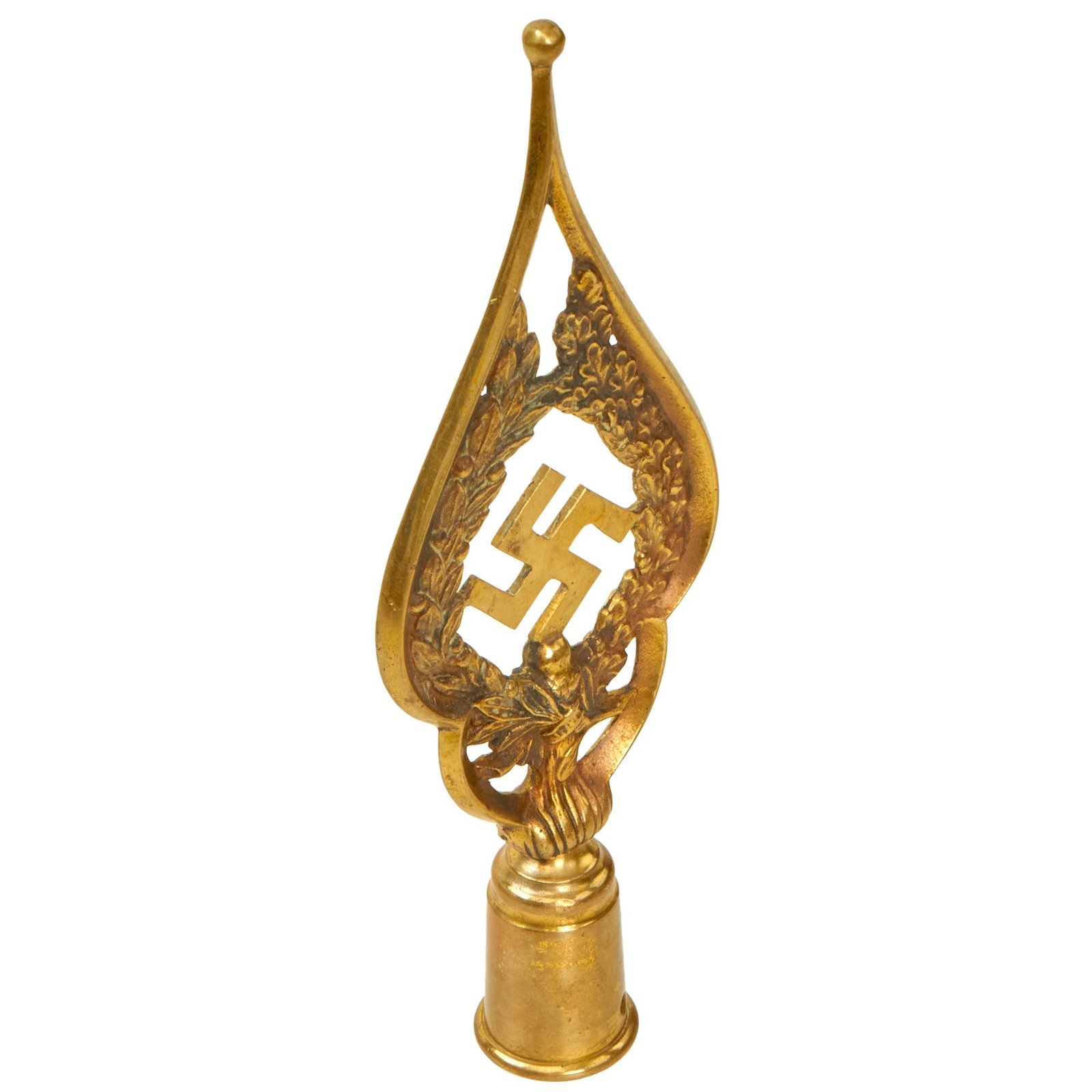 Buy Original German WWII NSDAP Early Political Brass Flag Pole Top Finial | Original Firearms Antique For Sale