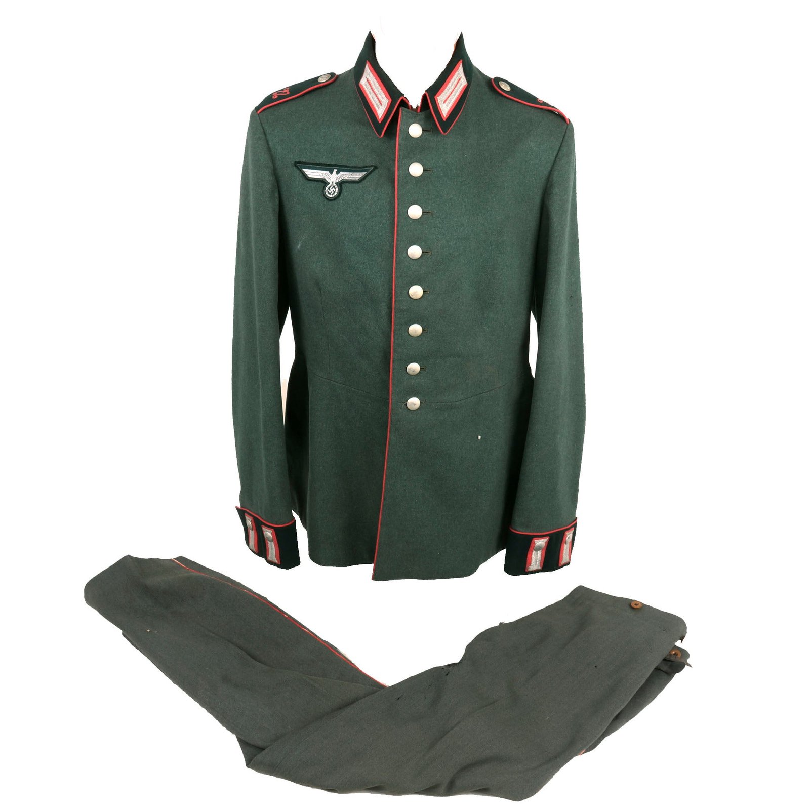 Buy Original German WWII 1938 Dated Heer Army 27th Panzer Regiment Enlisted M35 Waffenrock Dress Tunic with Trousers | Original Firearms Antique For Sale