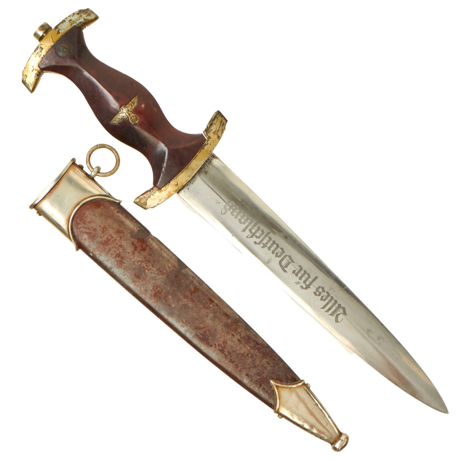 Buy Original German Early WWII SA Dagger by Rare Maker August Merten of Solingen with Scabbard | Original Firearms Antique For Sale