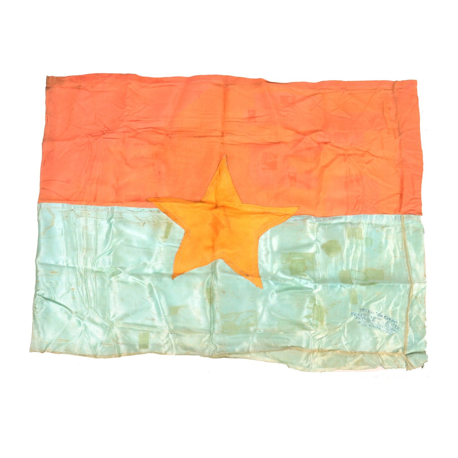 Buy Original Vietnam War North Vietnamese Army Viet Cong Flag Captured During Joint Sweep Operations 1968 - 20 x 26” | Original Firearms Antique For Sale