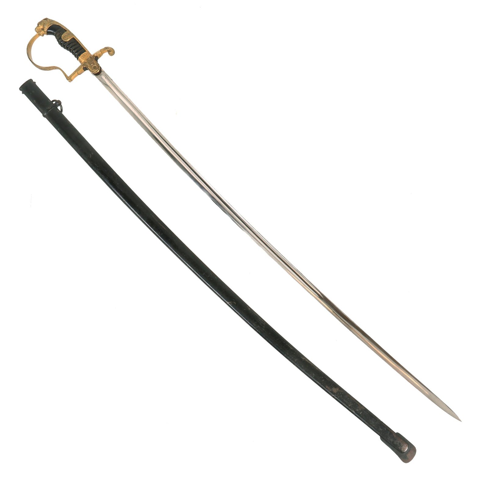 Buy Original German WWII Early Model 1695 Army Officer's Lion Head Sword by Carl Eickhorn with Scabbard - 1933-35 Trademark | Original Firearms Antique For Sale
