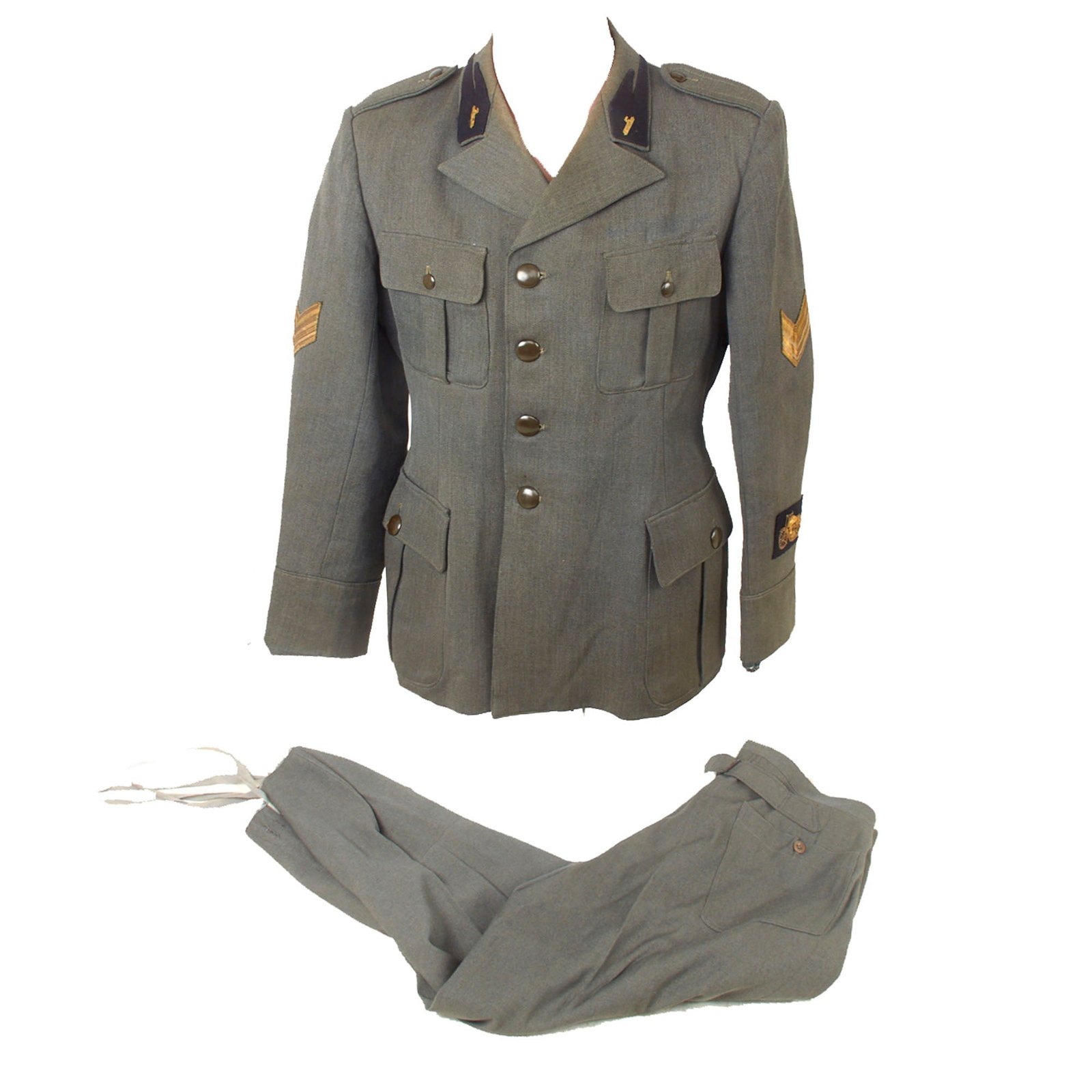 Buy Original Italian WWII MVSN Motorcyclist Sergente’s Uniform Jacket & Trousers - Dated 1943 | Original Firearms Antique For Sale