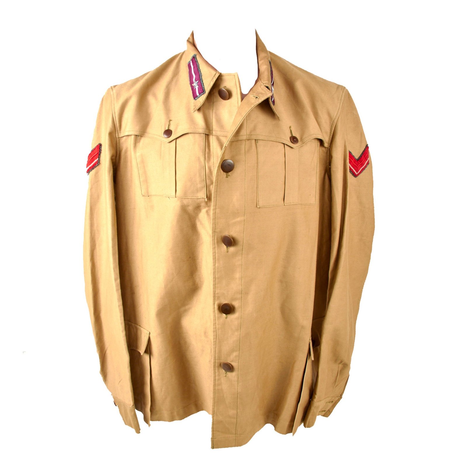 Original WWII Italian Army Enlisted 91st, 92nd Regiment "Basilicata" Sottocapo Tropical Uniform with Gorget Patches