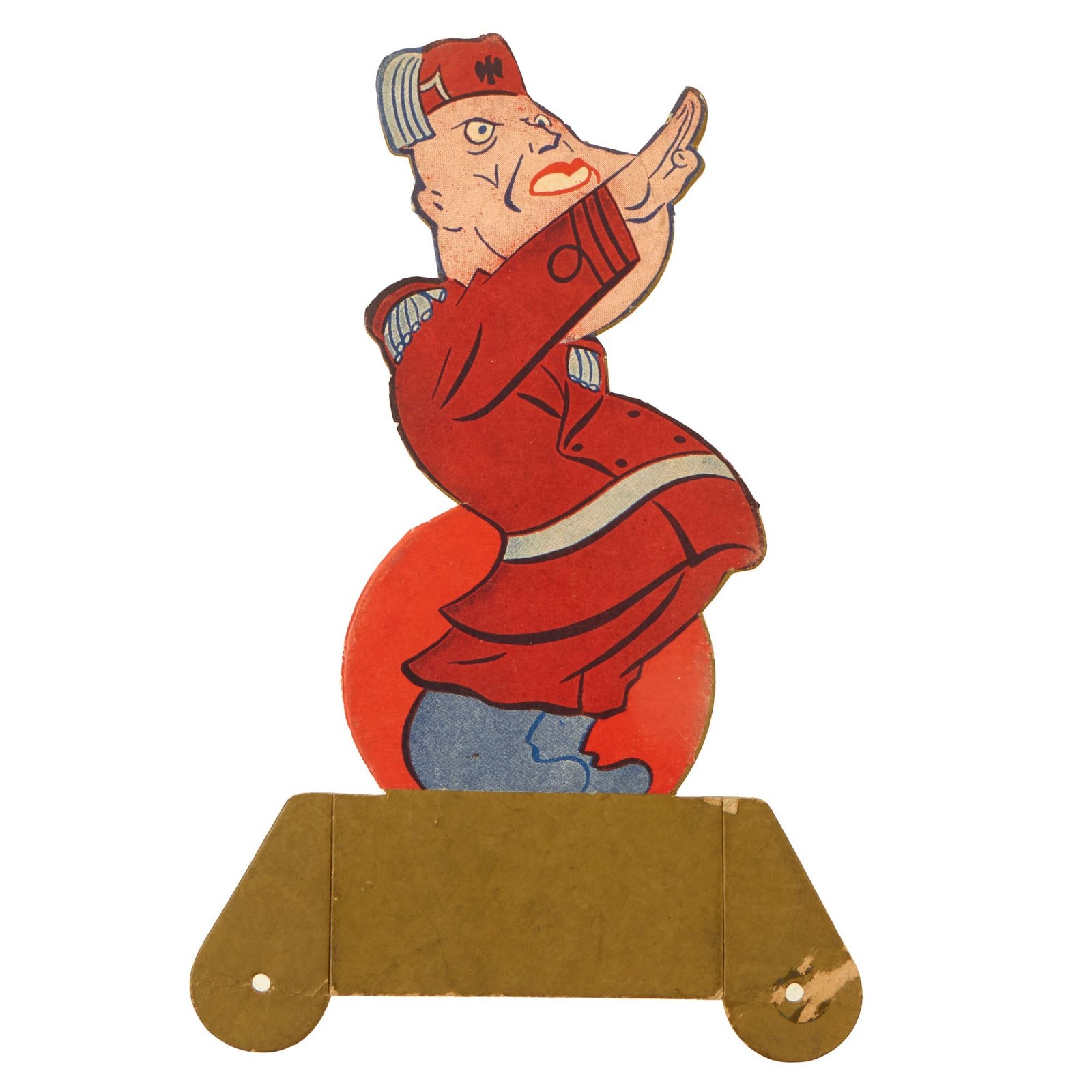 Buy Original U.S. WWII Anti-Axis Propaganda Mussolini Cardboard Cutout | Original Firearms Antique For Sale