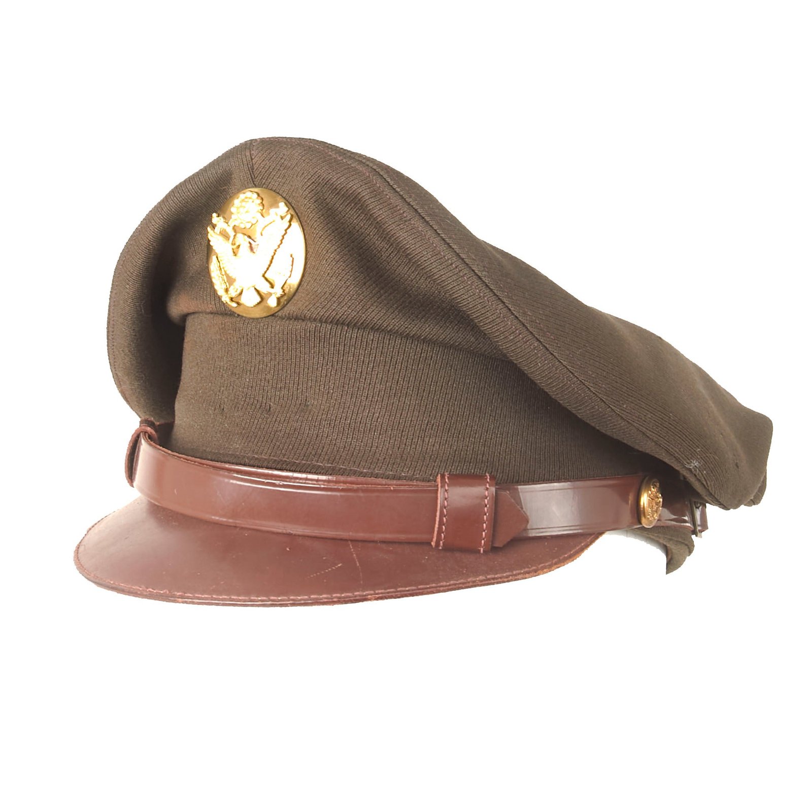 Buy Original U.S. WWII US Army Enlisted Winter Service Crusher Cap - Size 7 | Original Firearms Antique For Sale
