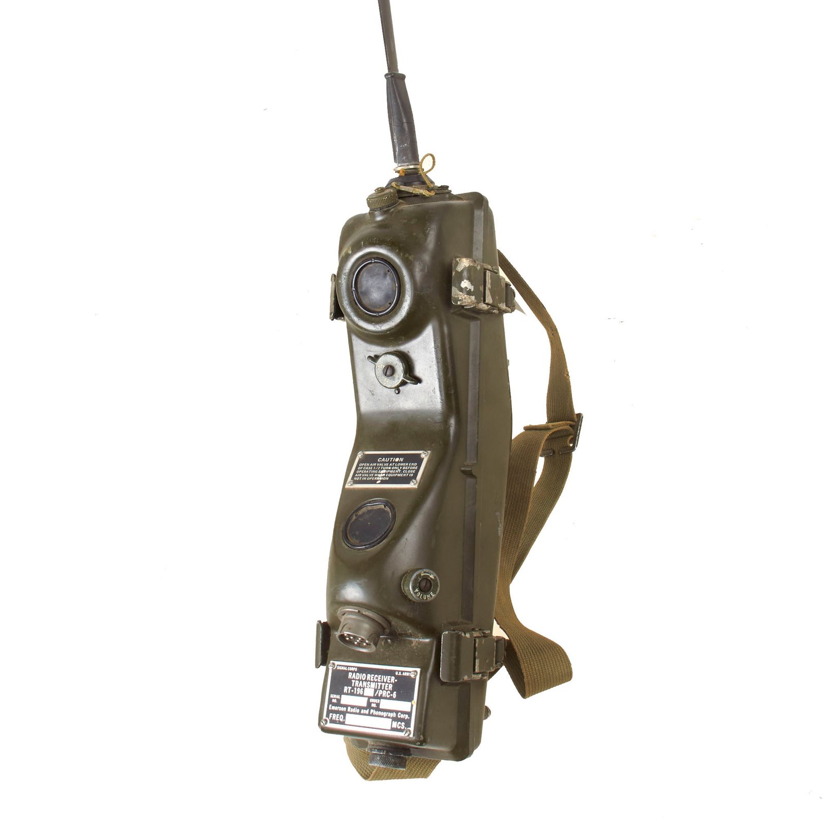 Buy Original U.S. Vietnam War Era RT-196/PRC-6 "Walkie Talkie" Radio Receiver Transmitter by Emerson with Antenna | Original Firearms Antique For Sale