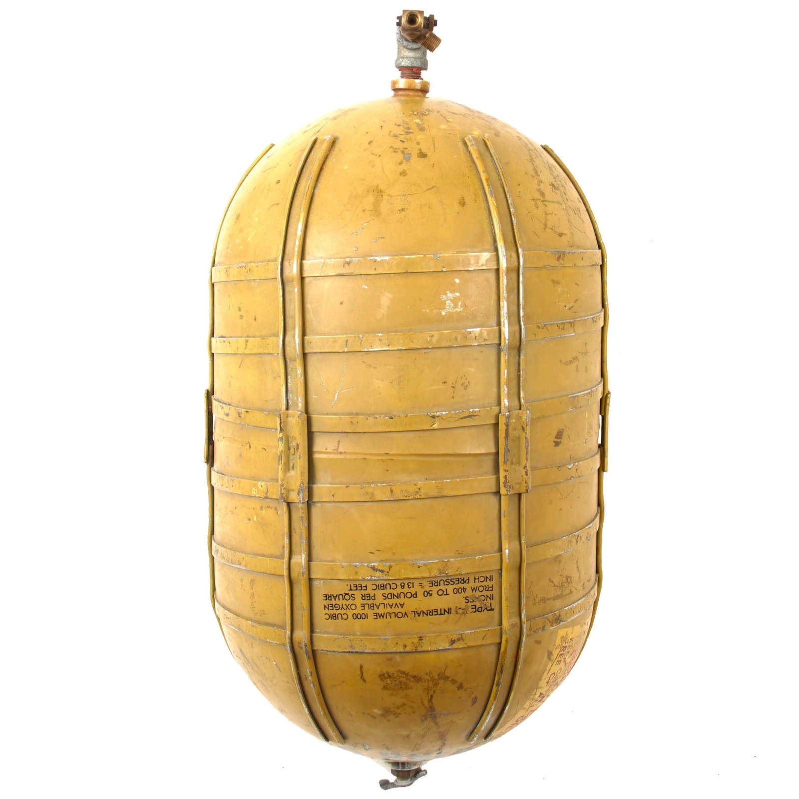 Original U.S. WWII USAAF Type F-1 Crew Oxygen Tank for B-17 and B-24 Bombers