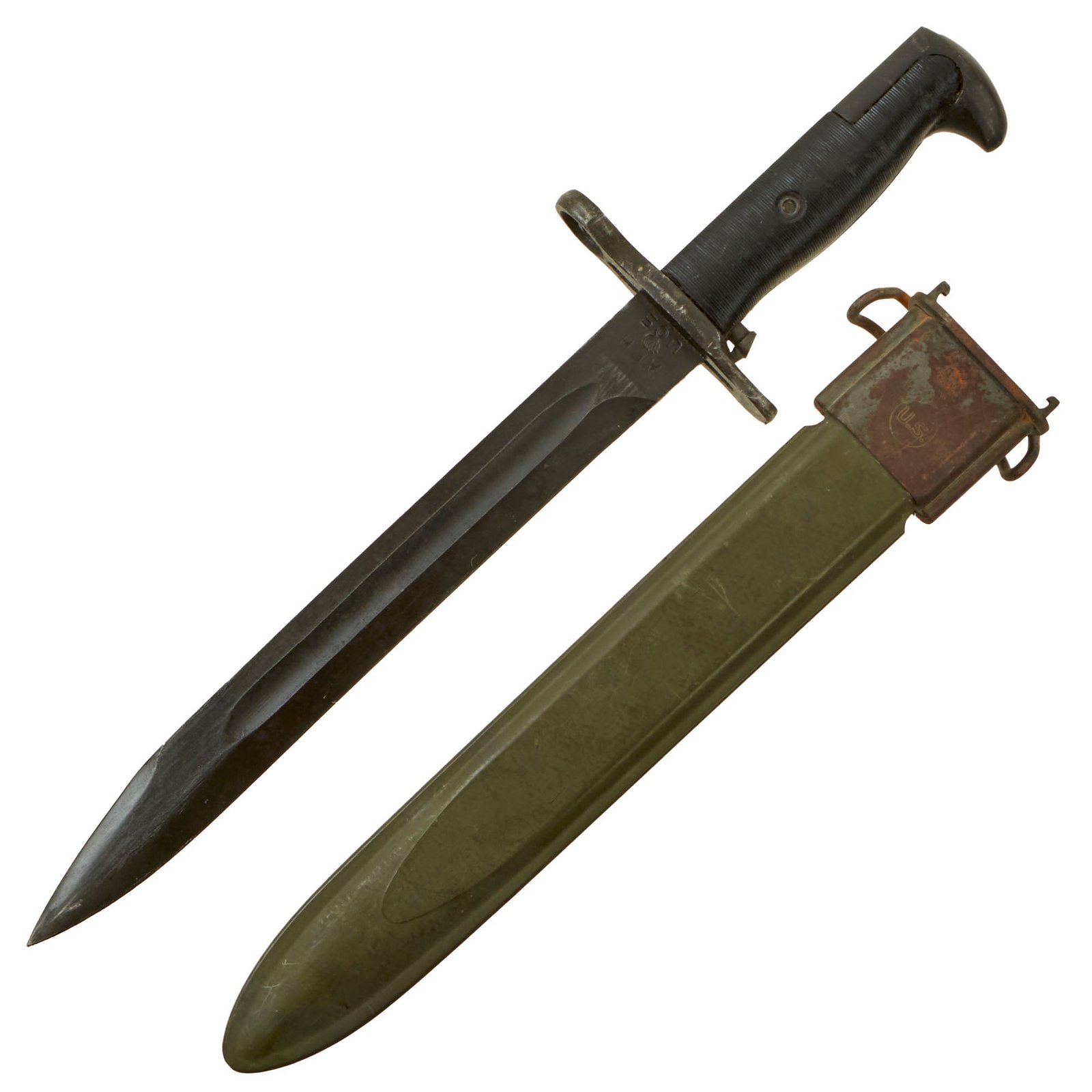 Buy Original U.S. WWII M1 Garand 10 inch Bayonet by American Fork & Hoe with M7 Scabbard | Original Firearms Antique For Sale