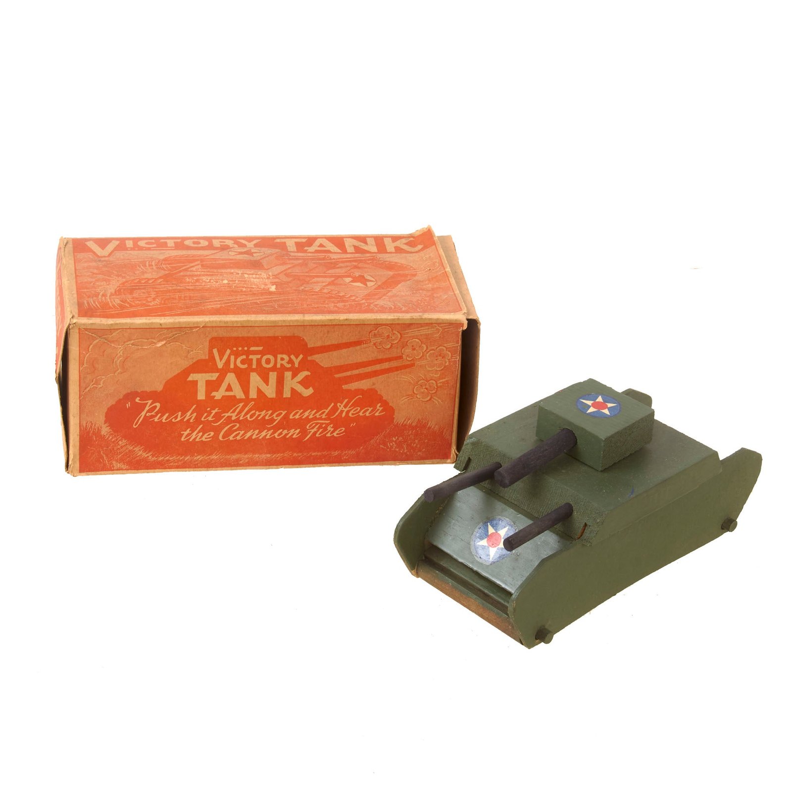 Buy Original U.S. WWII Homefront Toy “Victory Tank” in Original Box | Original Firearms Antique For Sale