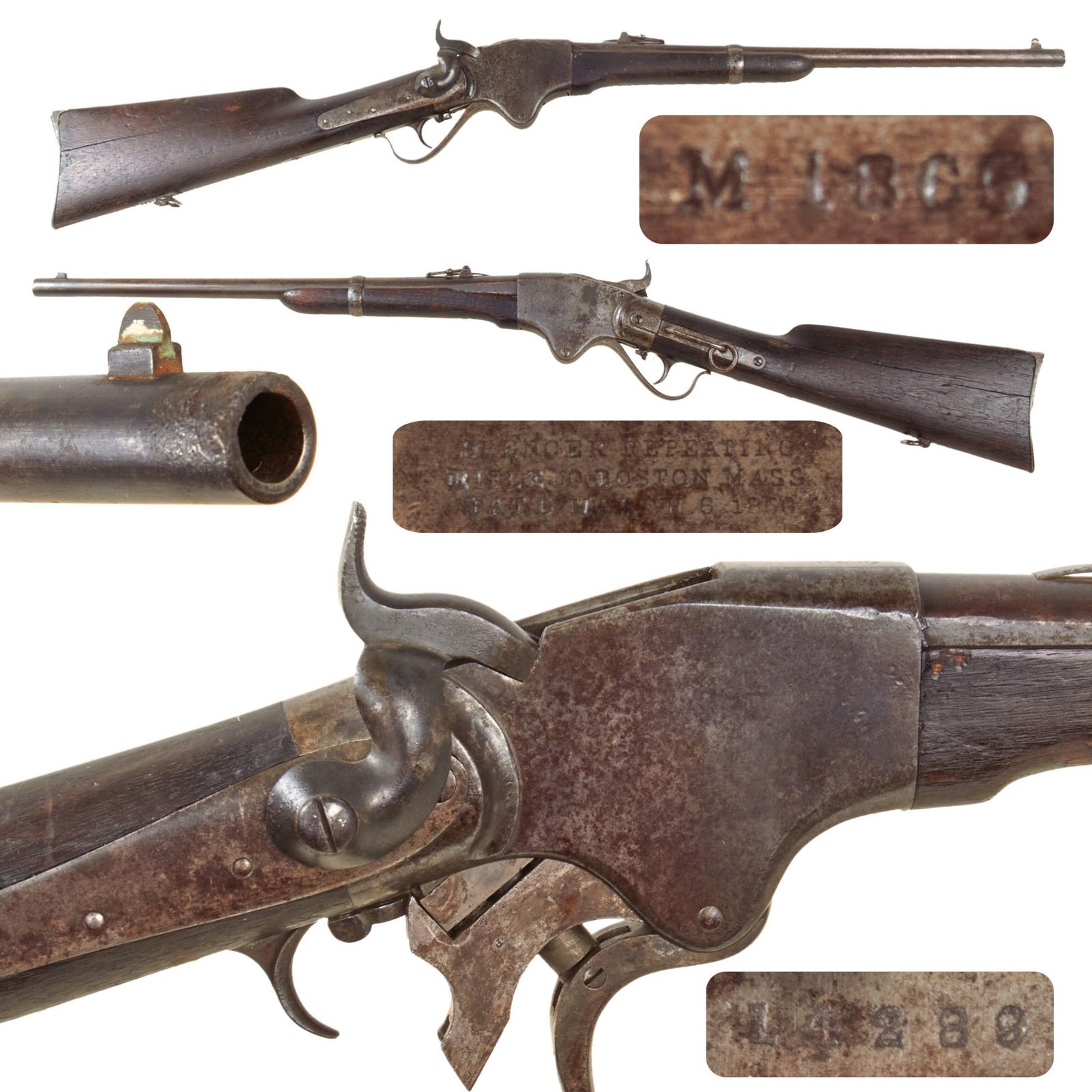 Original U.S. Indian Wars Spencer Model 1865 Saddle Ring Repeating Carbine with Stabler Cutoff - Serial 14289