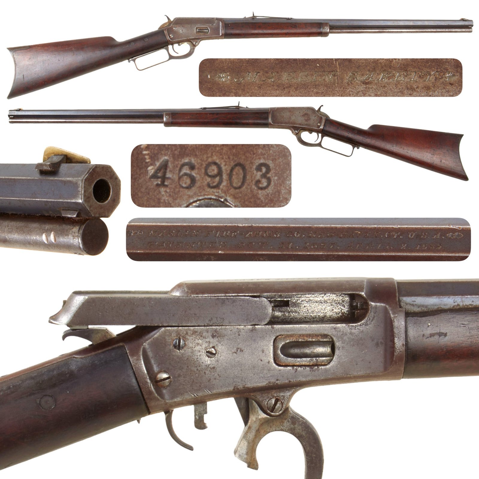 Original U.S. Marlin Model 1889 New Safety Repeating .32-20 W.C.F. Rifle made in 1891 - Serial 46903