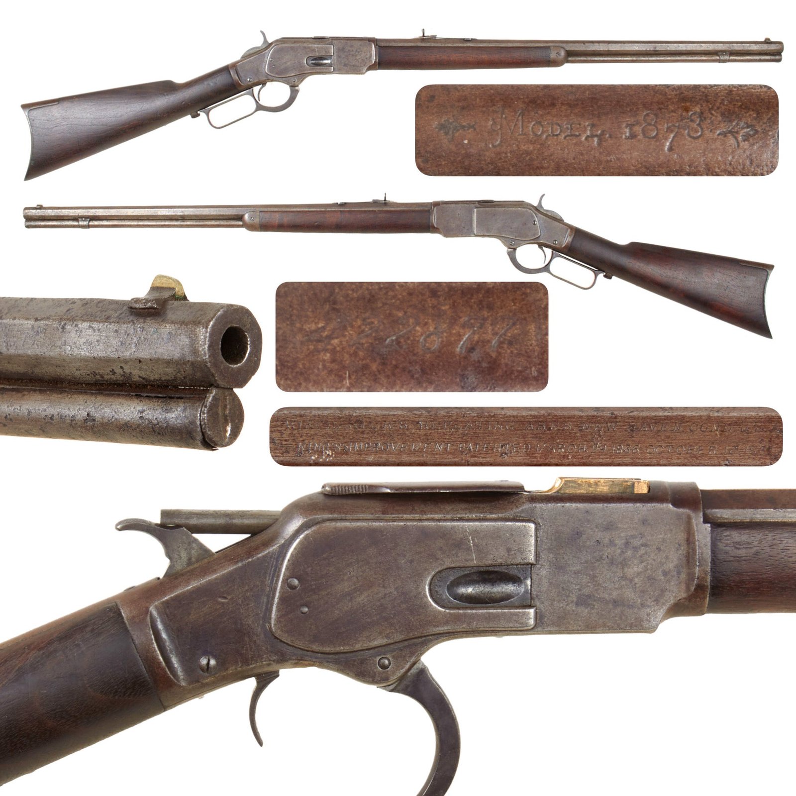 Original U.S. Winchester Model 1873 .32-20 Repeating Rifle with Octagonal Barrel Made in 1892 - Serial 422877B