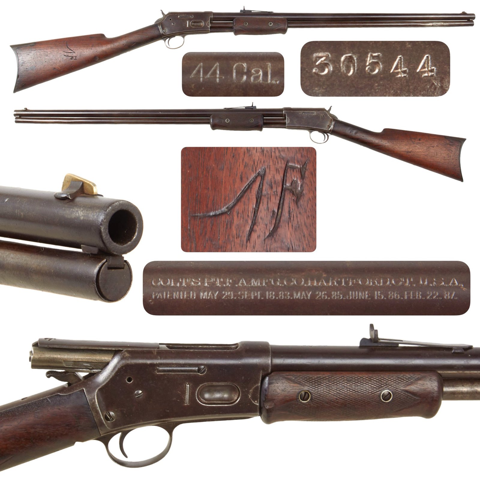 Original U.S. Colt Medium Frame .44-40 Lightning Pump Action Magazine Rifle made in 1888 - Serial 30544