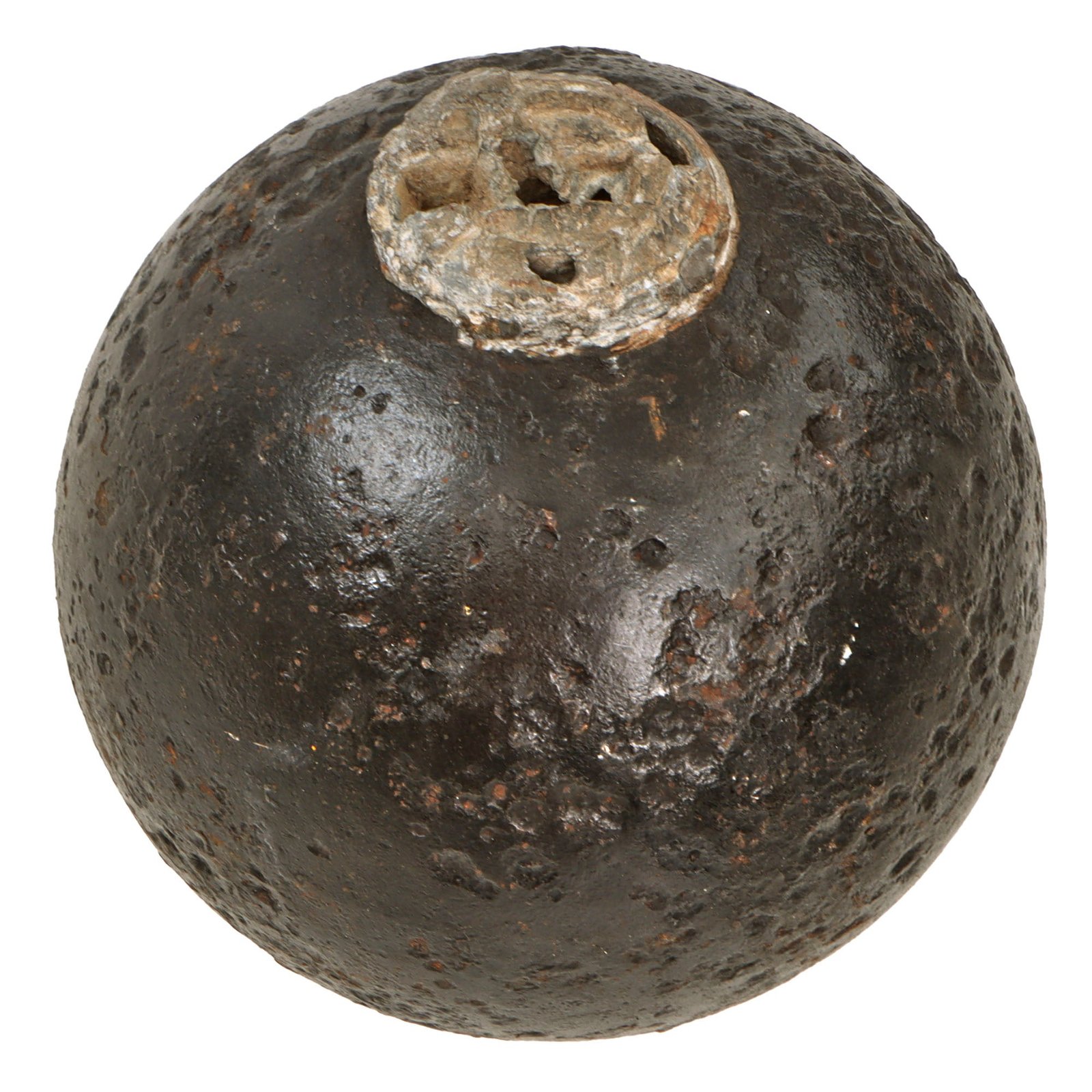 Original U.S. Civil War Federal INERT 12 Pdr Cannonball For Use With a Bormann Timed Fuse - Ground Dug