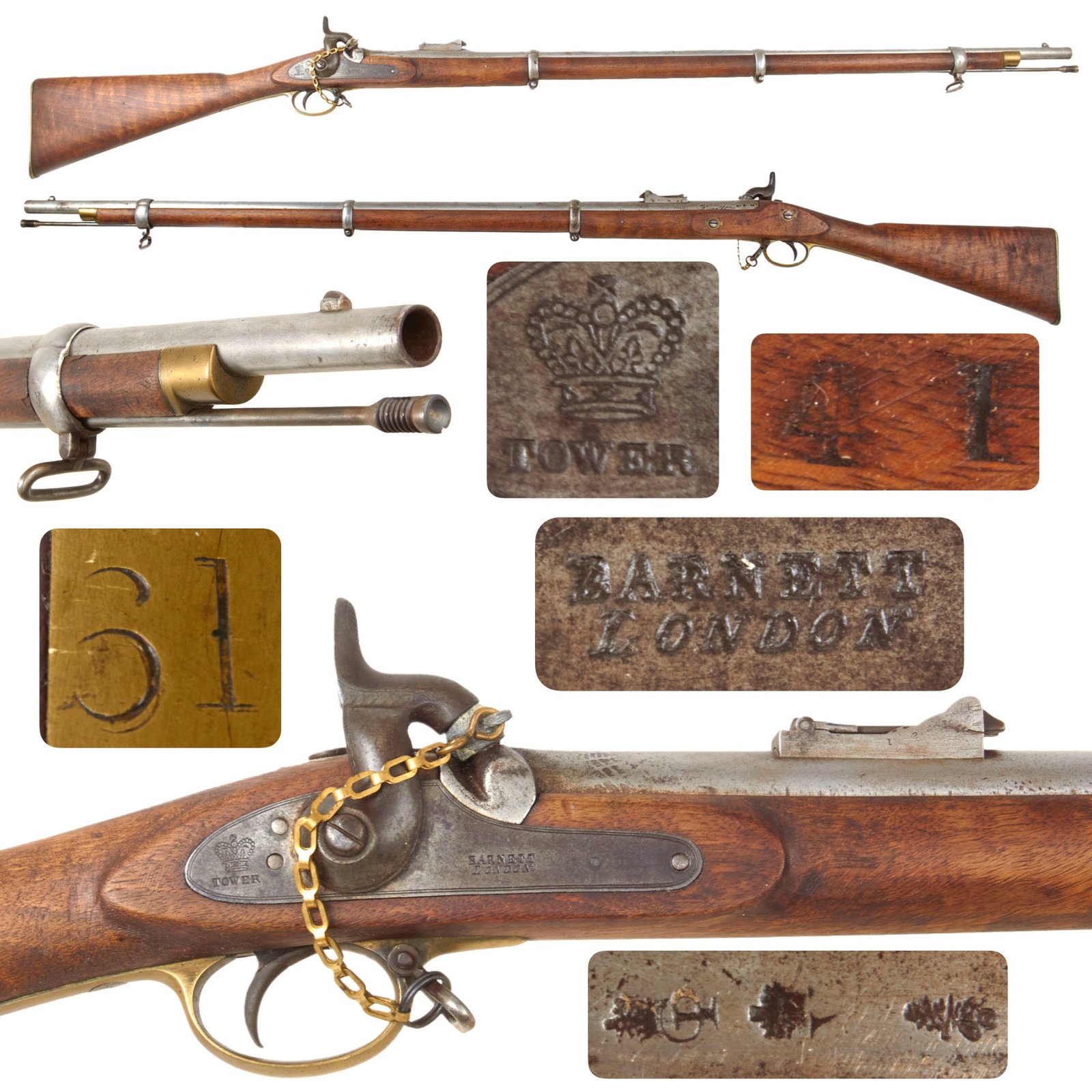 Original U.S. Civil War Era 3rd Model P-1853 Enfield Commercial Percussion Rifle by Barnett of London with Figured Stock