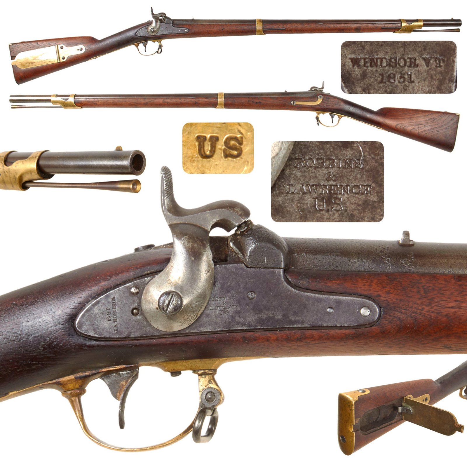 Original U.S. Civil War M1841 Mississippi Rifle by Robbins & Lawrence Converted to .58 Minié Caliber - dated 1851