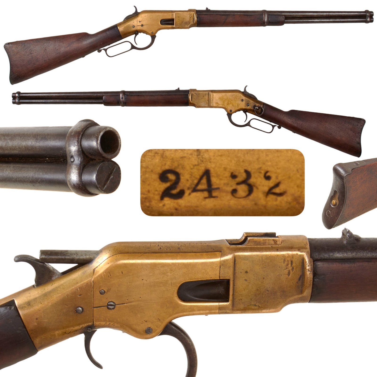Original U.S. Winchester Model 1866 "Yellow Boy" .44RF Saddle Ring Repeating Carbine Serial 2432? - Made in 1869