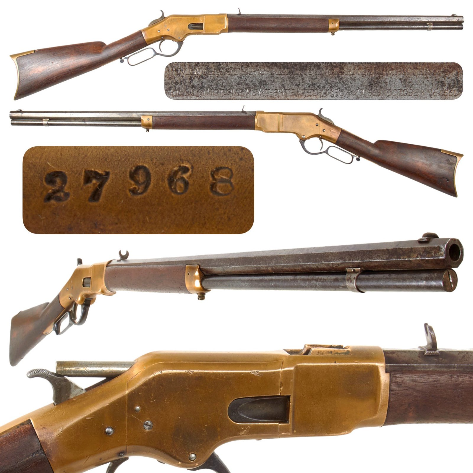 Original U.S. Winchester Early 3rd Model 1866 "Yellow Boy" .44RF Repeating Rifle with 24" Octagon Barrel Made in 1869 - Serial 27968