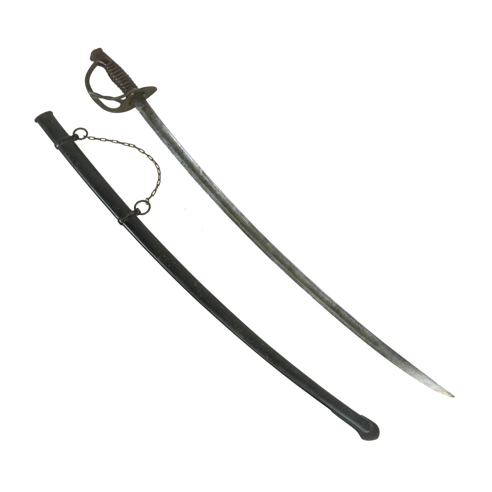 Buy Original U.S. Civil War M1860 Light Cavalry Saber by Ames Mfg. Co. with Scabbard & Chain - Dated 1864 | Original Firearms Antique For Sale