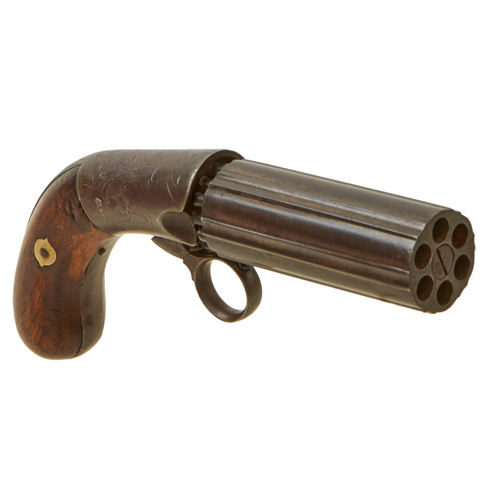 Buy Original 19th Century U.S. Manufactured J.R. Cooper Style Underhammer Pepperbox Percussion Revolver Serial 86 - circa 1850 | Original Firearms Antique For Sale