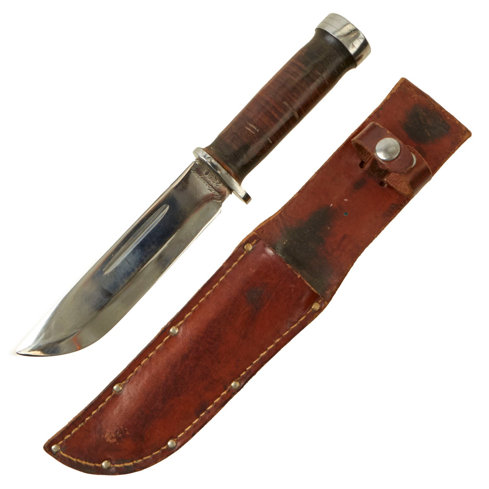 Buy Original U.S. WWII Cattaraugus 225Q “Commando” Fighting Knife With Sheath Named to Bill Watkins | Original Firearms Antique For Sale