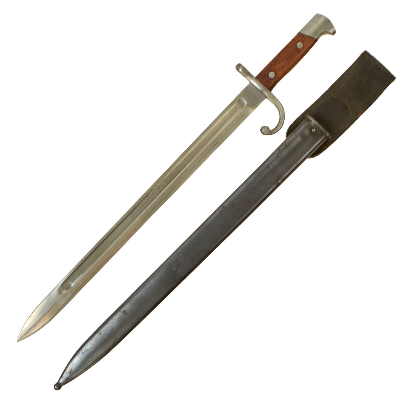 Buy Original WWI U.S. Long No.5 Bayonet for the French Fusil Remington modèle 1914 Export Rifle with Scabbard | Original Firearms Antique For Sale