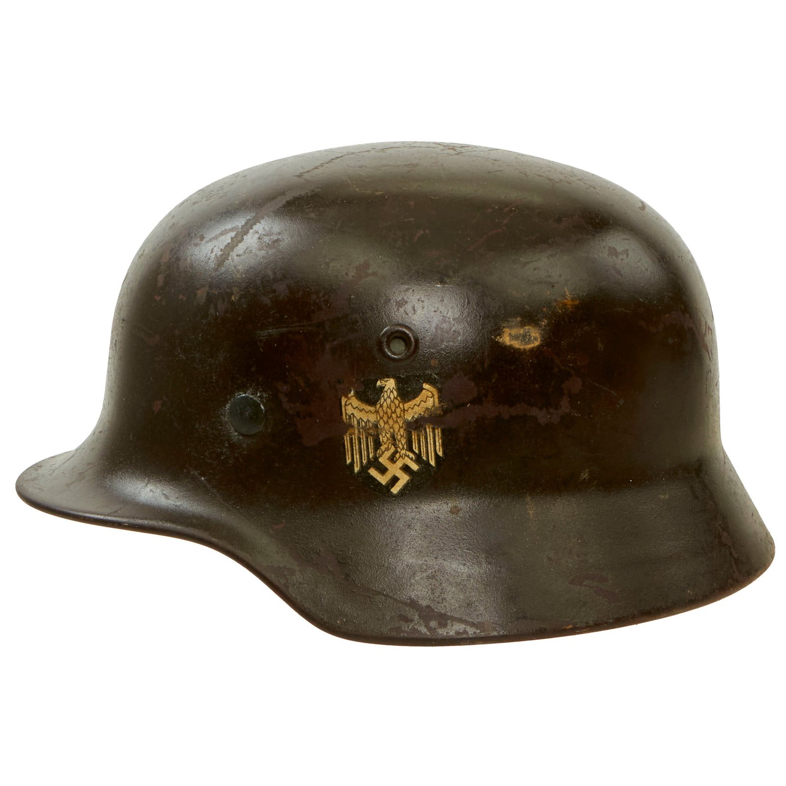 Buy Original German WWII Extra Large Army Heer M40 Single Decal Steel Helmet with 1939 Dated 60cm Liner - Stamped Q68 | Original Firearms Antique For Sale