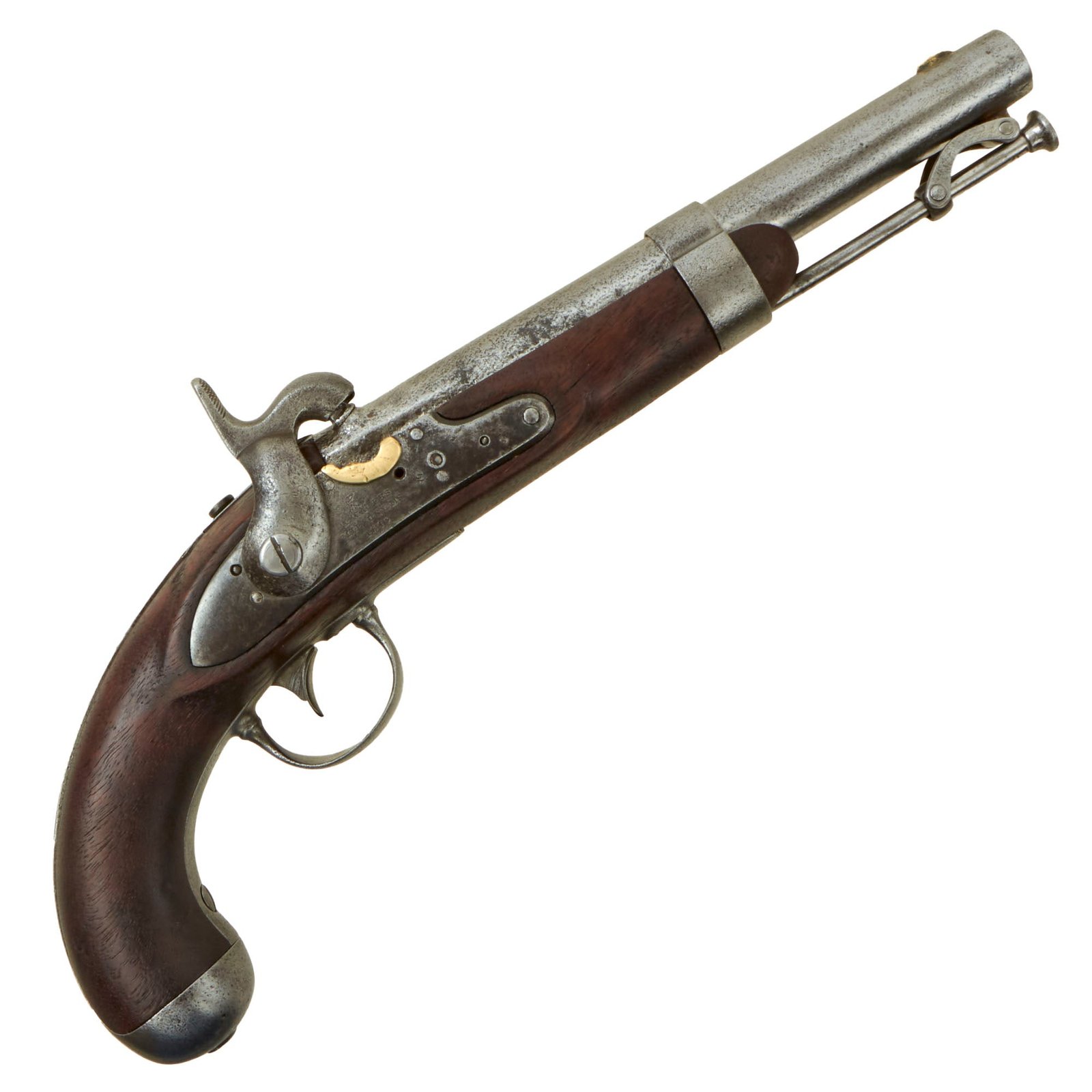 Buy Original U.S. Model 1836 Flintlock Cavalry Pistol by Asa Waters Converted to Percussion - dated 1843 | Original Firearms Antique For Sale