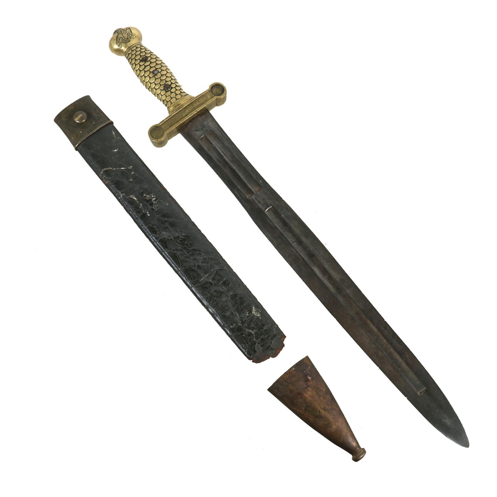 Buy Original U.S. Mexican-American War Rare First Year Production Ames Model 1832 Artillery Short Sword with Partial Scabbard - Dated 1833 | Original Firearms Antique For Sale