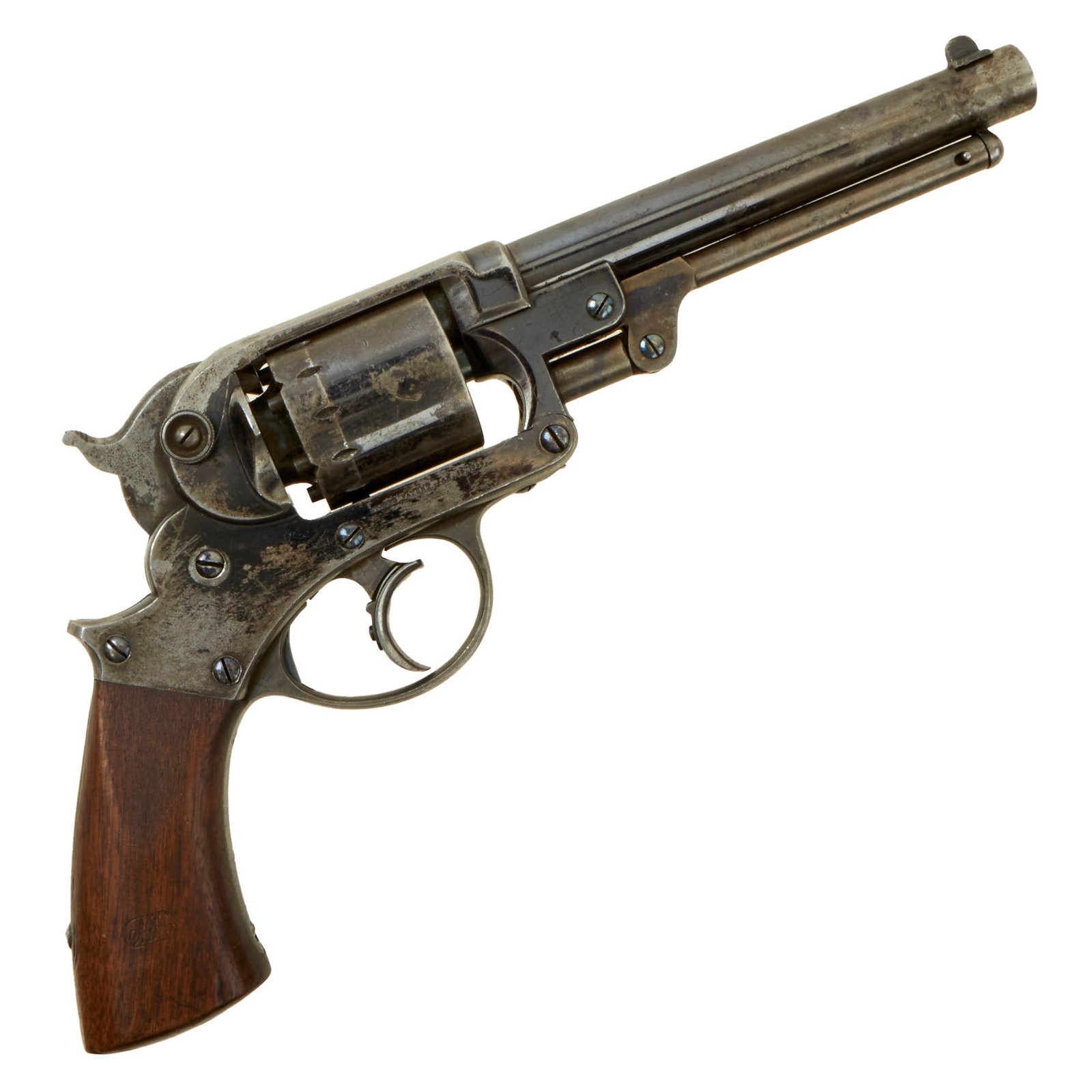 Buy Original U.S. Civil War Starr Arms M1858 .44 Double Action Army Percussion Revolver with Grip Cartouches - Matching Serial 5898 | Original Firearms Antique For Sale