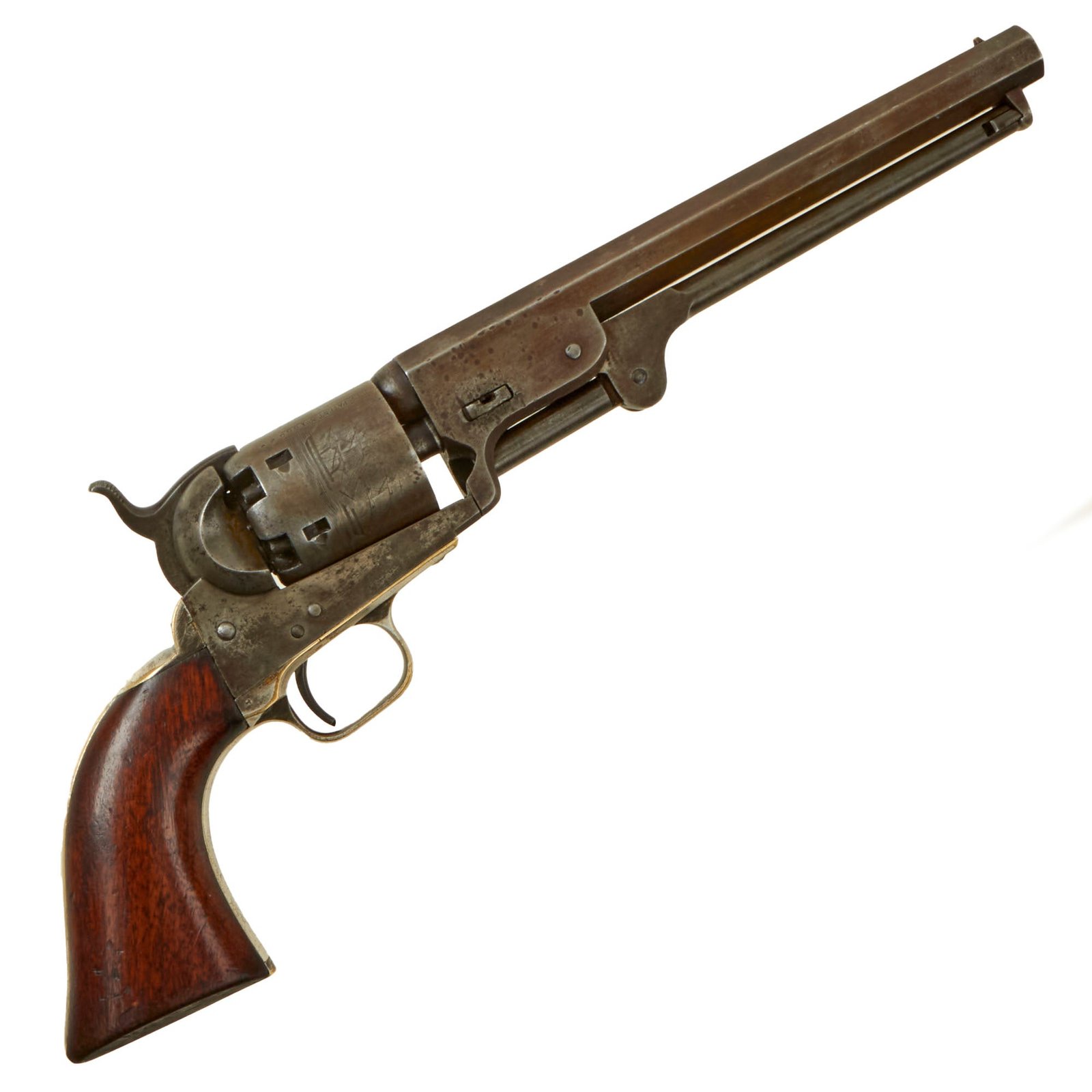 Buy Original U.S. Civil War Era Colt Model 1851 Navy .36cal Percussion Revolver made in 1852 with Cylinder Scene - Serial 15552 | Original Firearms Antique For Sale