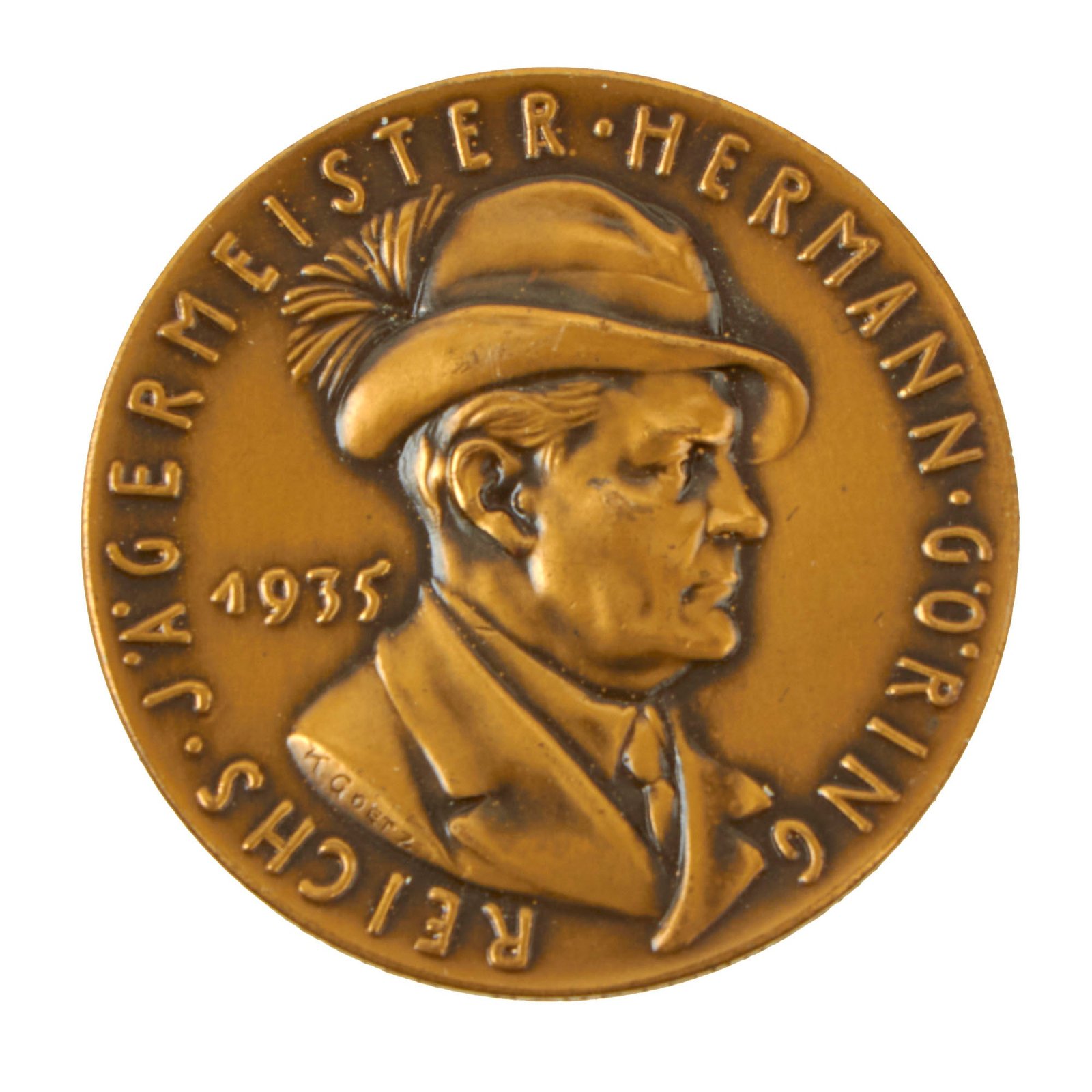 Buy Original German Pre-WWII NSDAP 1935 Reichsjägermeister Hermann Göring Commemorative Propaganda Medal | Original Firearms Antique For Sale