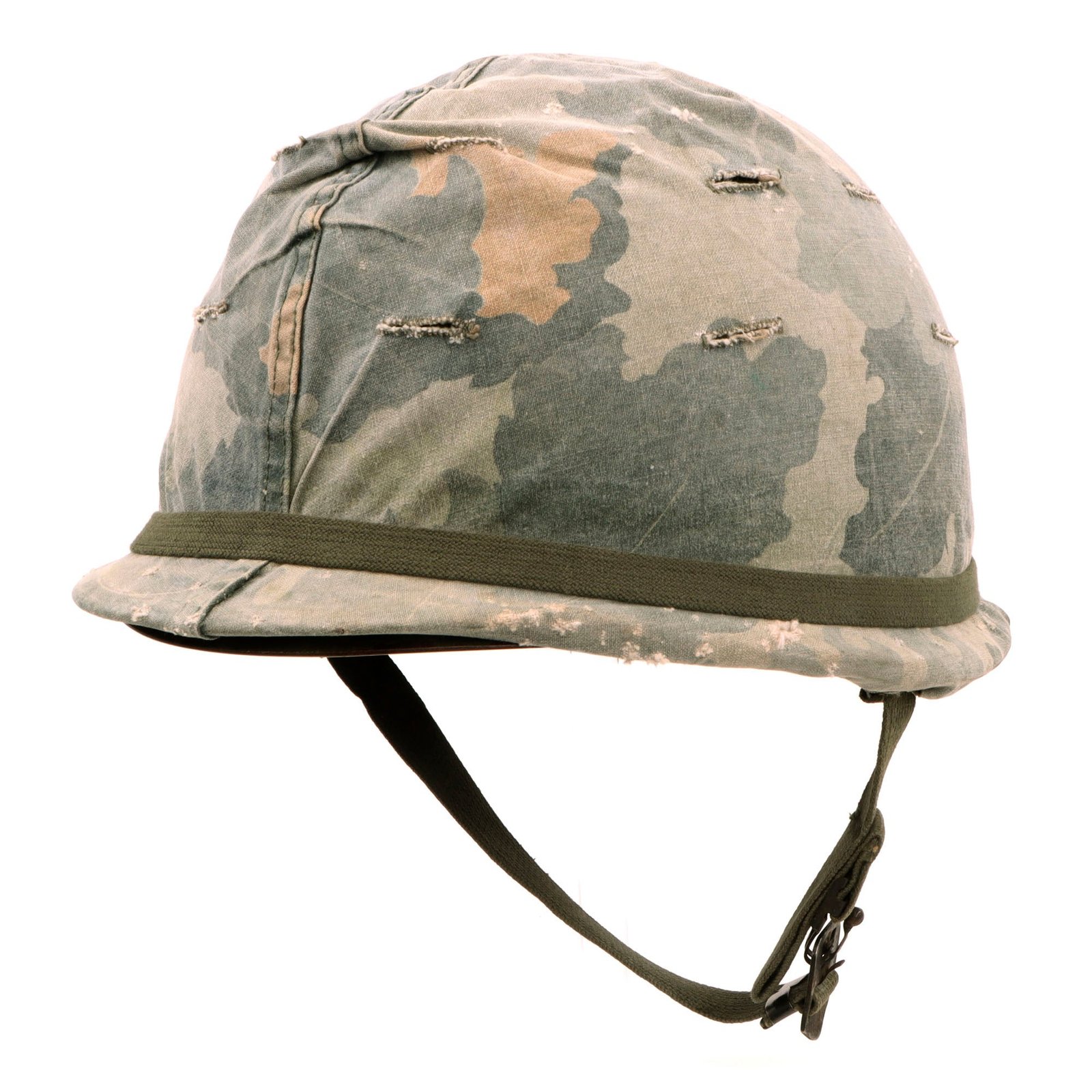 Original U.S. Vietnam War M1 Helmet with 1968 Dated Camouflage Cover and Liner