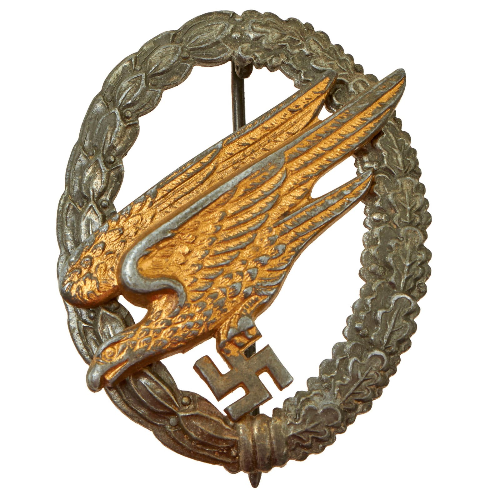 Buy Original German WWII Early Luftwaffe Paratrooper Fallschirmjäger Badge by Berg and Nolte - Parachutist Badge | Original Firearms Antique For Sale