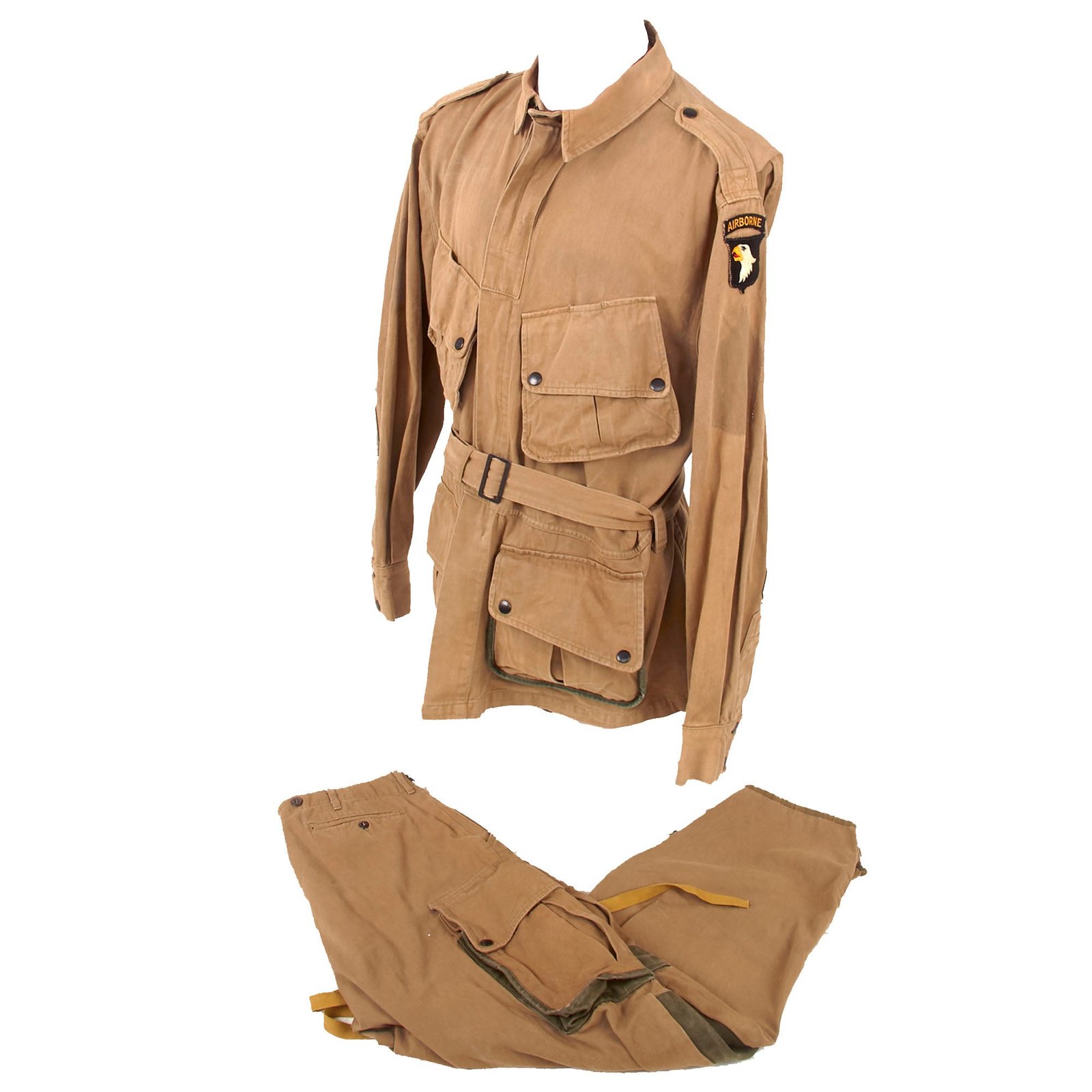 Buy Original Band of Brothers Replica 101st Airborne M1942 Paratrooper Jump Jacket with Reinforcements & Trousers Stamped for BOB Use | Original Firearms Antique For Sale