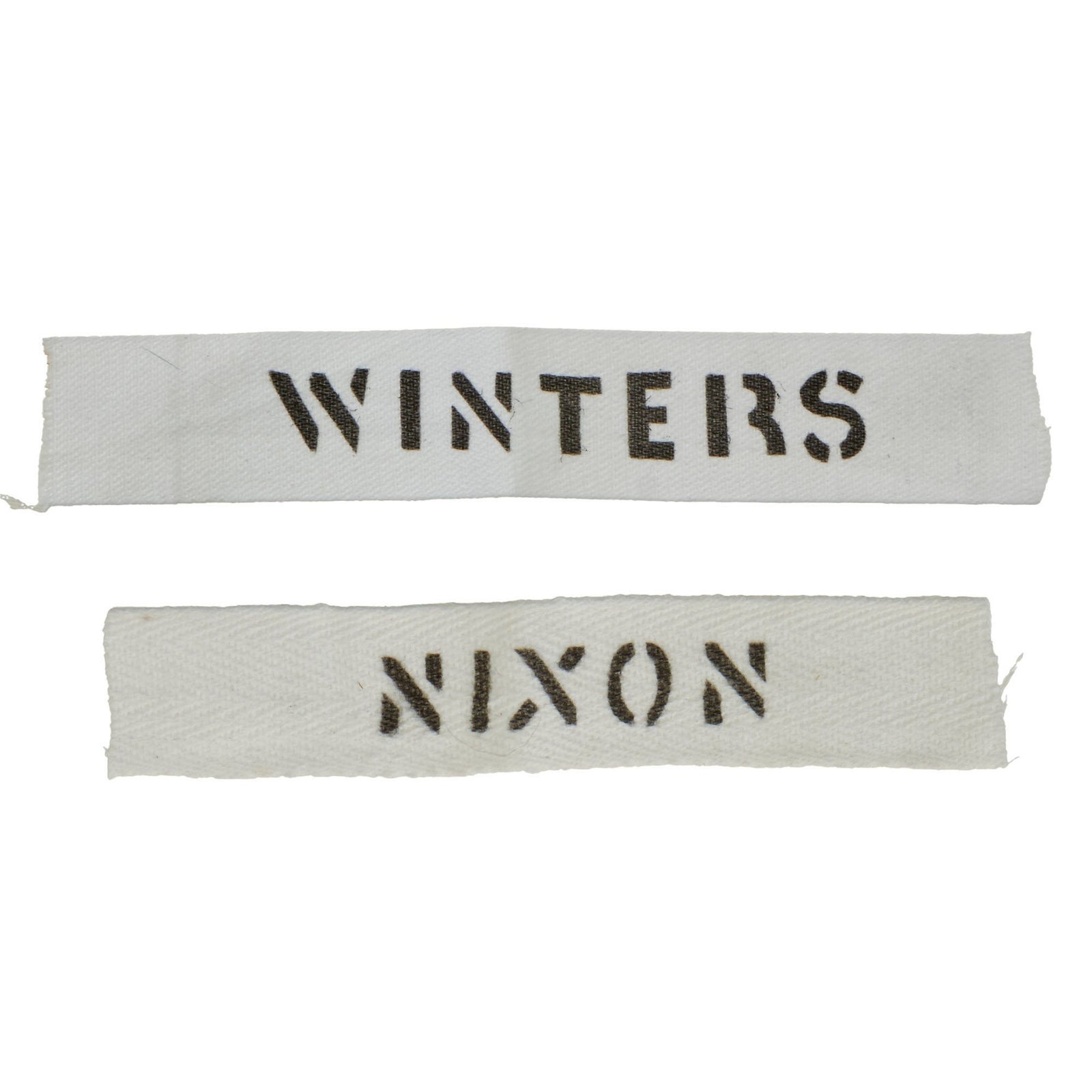 Buy Original U.S. Band of Brothers Nixon & Winters Name Tapes Used in Show | Original Firearms Antique For Sale