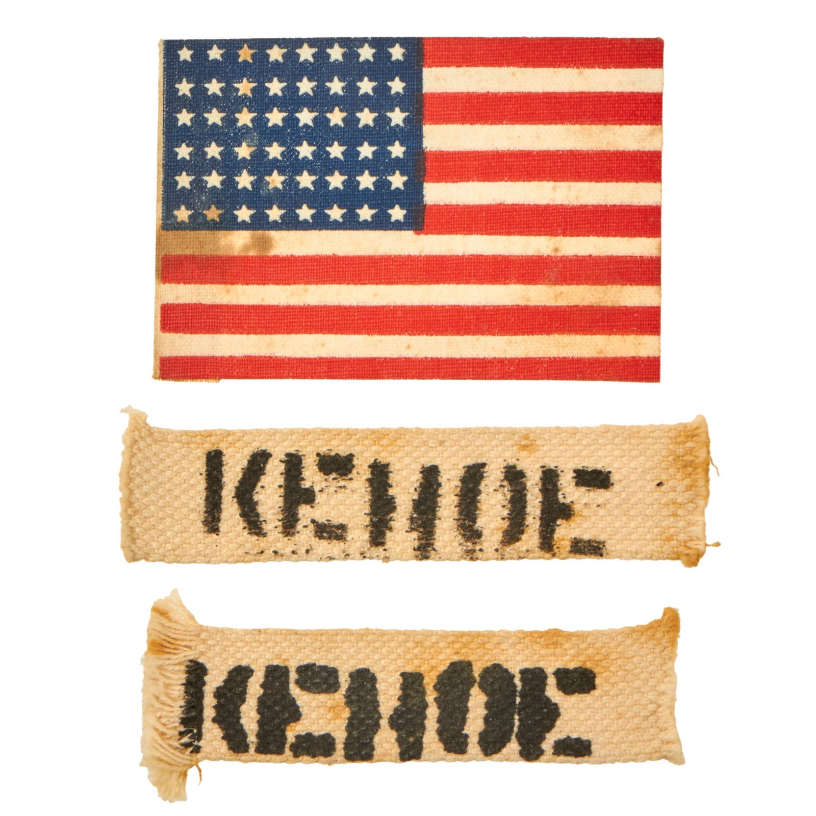 Buy Original U.S. WWII Airborne Name Tape Set with Flag - Kehoe | Original Firearms Antique For Sale