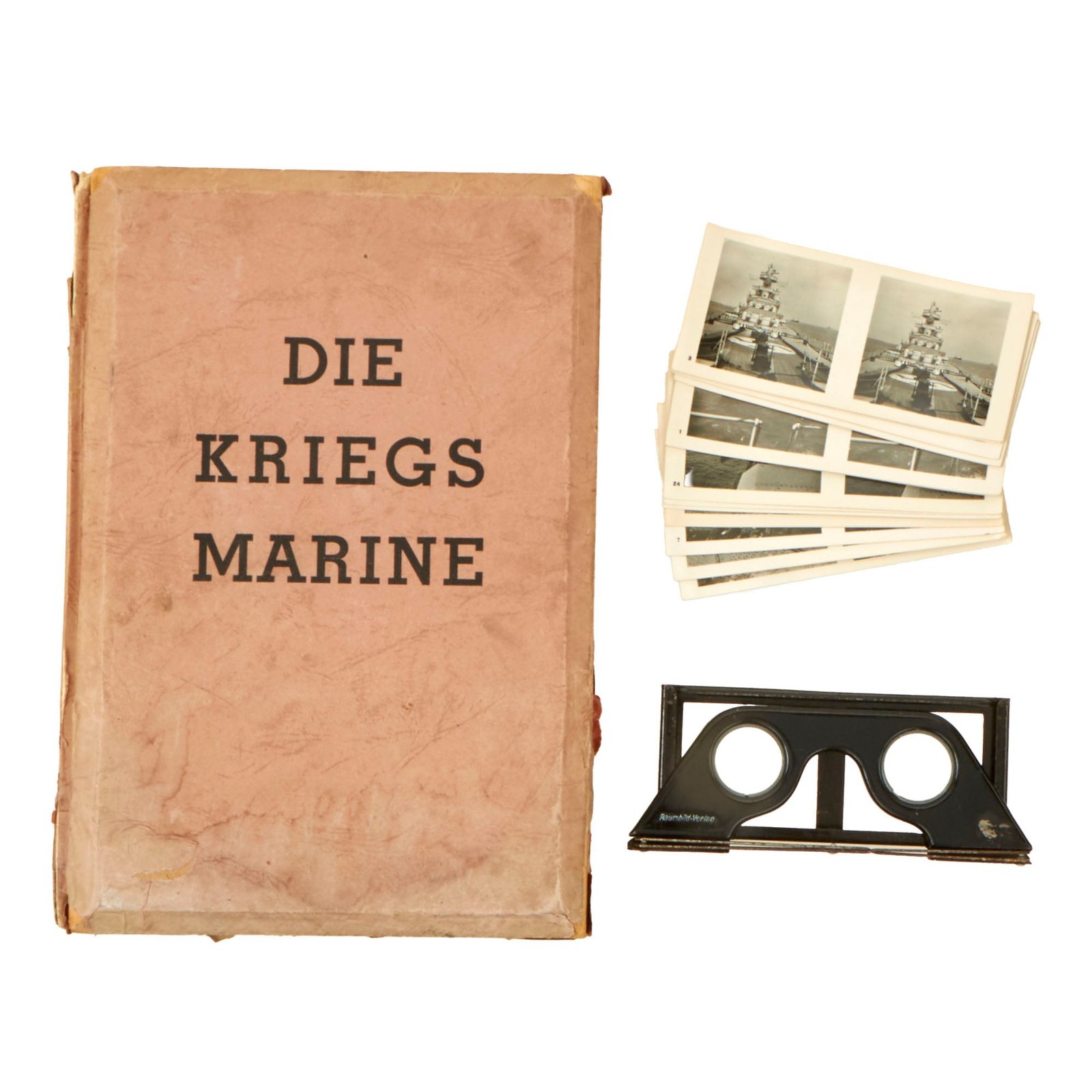 Buy Original German WWII Kriegsmarine Book “Die Kriegs Marine” with Stereoscopic Glasses - Dated 1942 | Original Firearms Antique For Sale